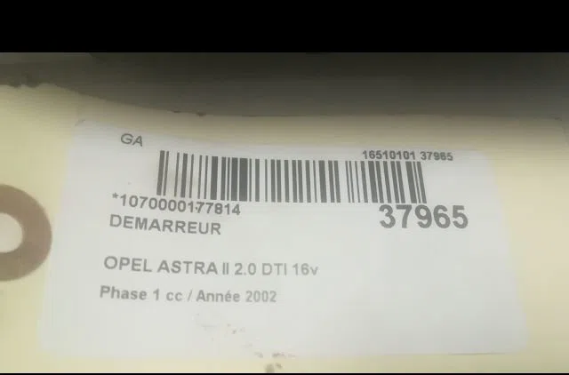 Démarreur Opel ASTRA G 3-5 portes (T98) 2.0 dti 16v (f08, f48) (1999-2005) occasion
