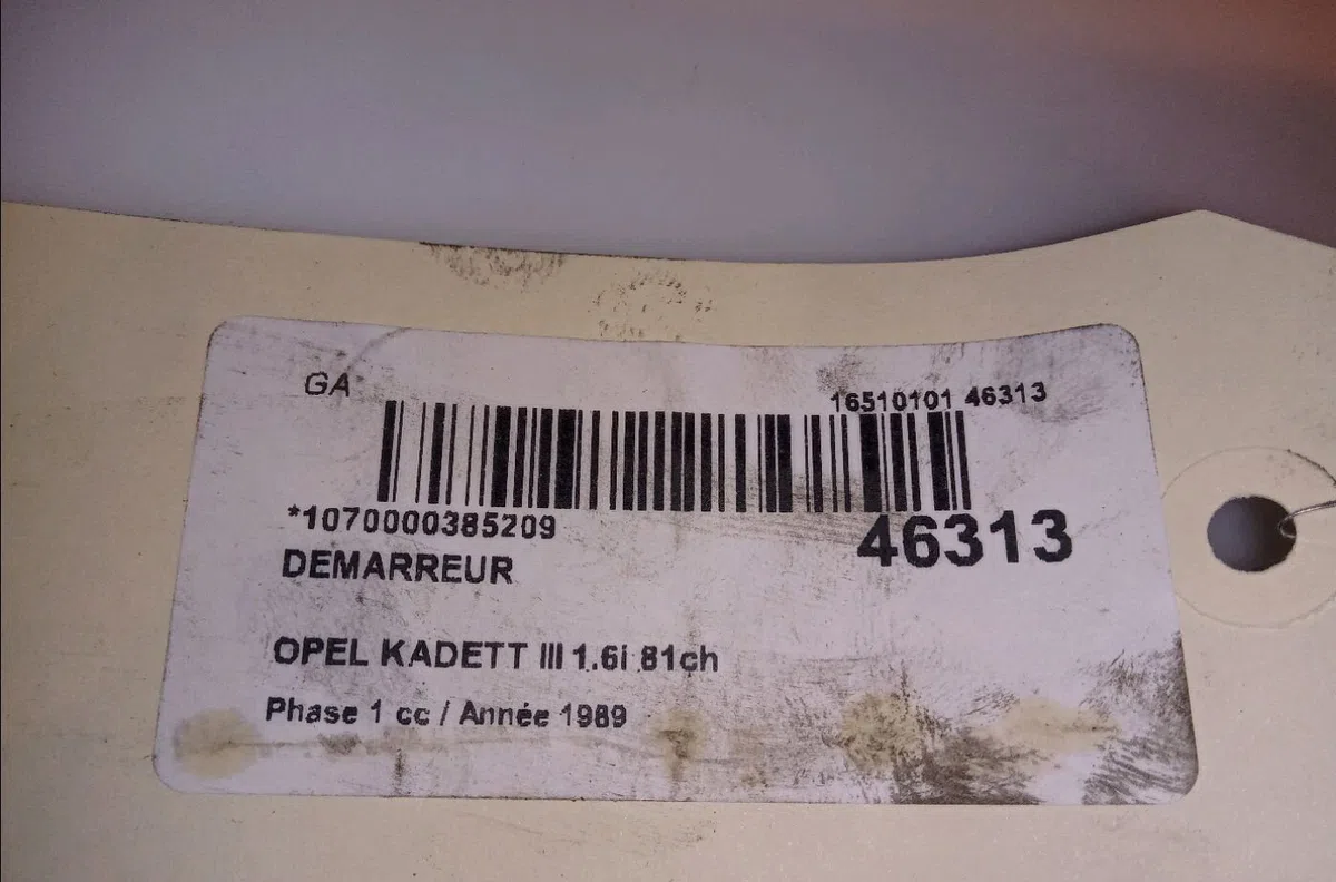 Démarreur Opel KADETT E 3-5 portes (T85) 1.6 s (c08, c48, d08, d48) (1986-1991) occasion