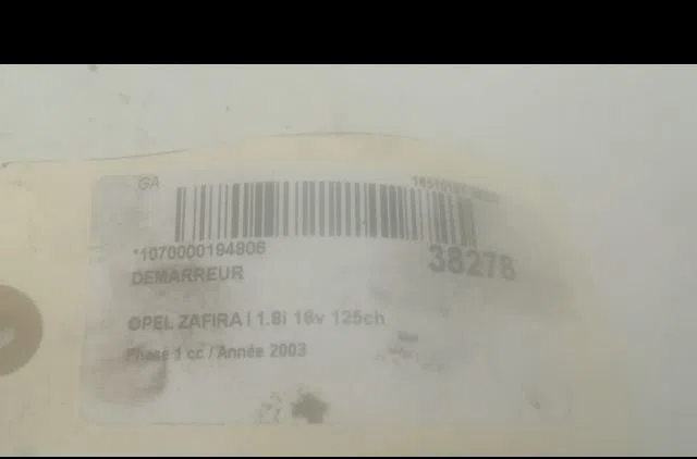Démarreur Opel ZAFIRA A Monospace (T98) 1.8 16v (f75) (1999-2000) occasion