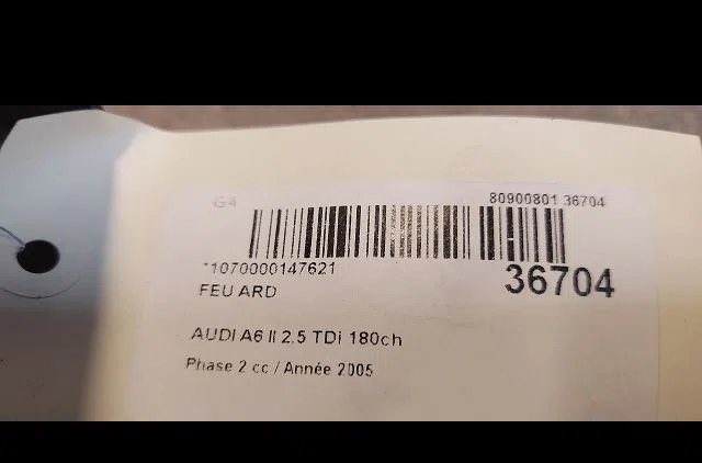 Feu arrière droit Audi ALLROAD C5 (4BH) 2.5 tdi quattro (2000-2005) occasion