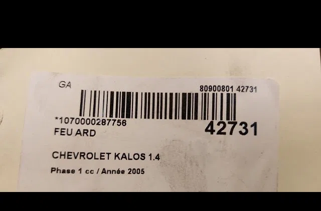 Feu arrière droit Chevrolet AVEO - KALOS 3-5 portes (T200) 1.4 (2005-2008) occasion