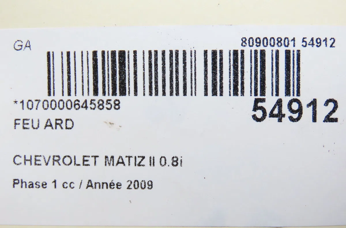 Feu arrière droit Chevrolet MATIZ (M200, M250) 0.8 (2005-2013) occasion