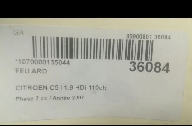 Feu arrière droit Citroen C5 II Break (RE_) 1.6 hdi (re9hzc, re9hyb) (2004-2008) occasion