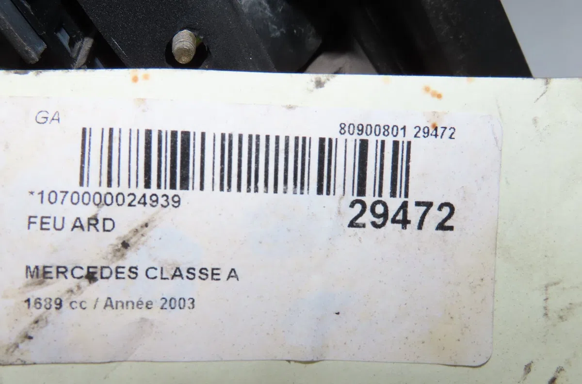 Feu arrière droit MERCEDES CLASSE A I 2003 occasion