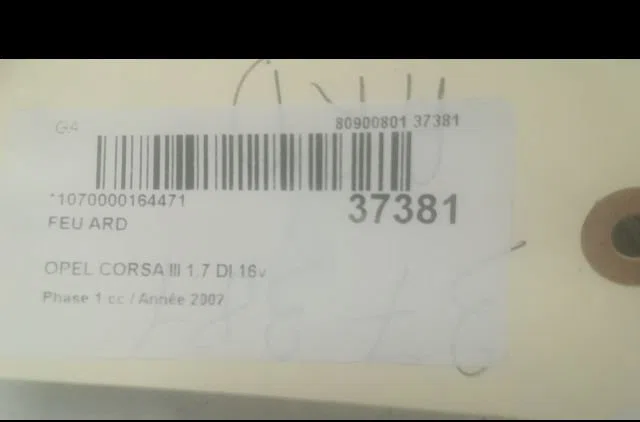 Feu arrière droit Opel CORSA C (X01) 1.7 di (f08, f68) (2000-2009) occasion