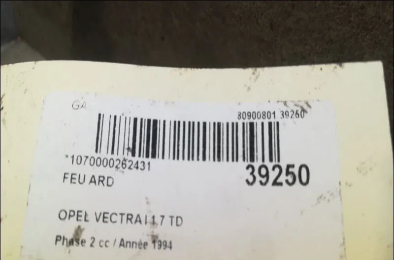 Feu arrière droit Opel VECTRA A 3-5 portes (J89) 1.7 td (f68, m68) (1990-1995) occasion