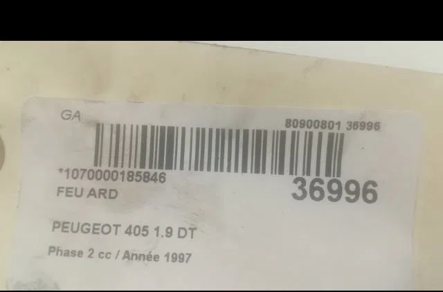Feu arrière droit PEUGEOT 405 1997 occasion