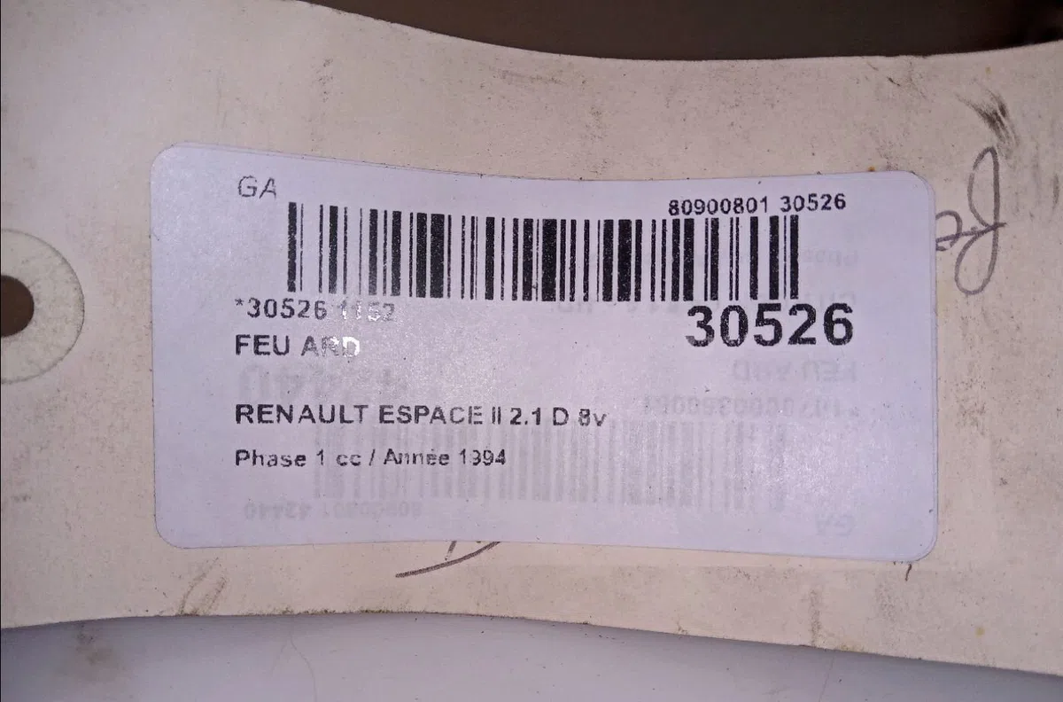 Feu arrière droit RENAULT ESPACE II 1994 occasion