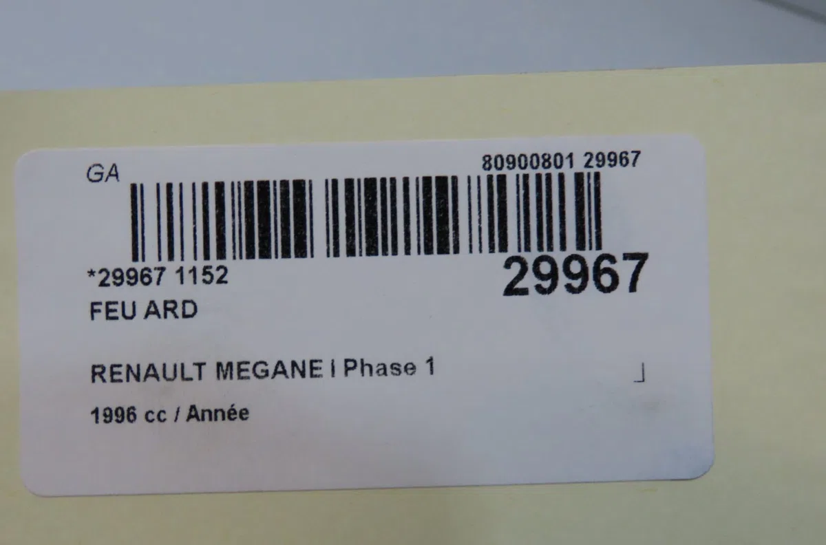 Feu arrière droit RENAULT MEGANE I 1996 occasion