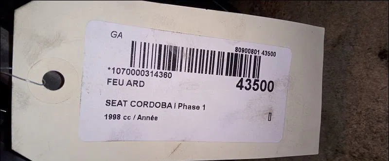 Feu arrière droit Seat CORDOBA Vario (6K5) 1.4 i (1996-2002) occasion