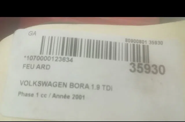 Feu arrière droit Volkswagen BORA I (1J2) 1.9 tdi (1998-2005) occasion