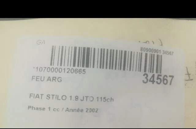 Feu arrière gauche Fiat STILO (192_) 1.9 jtd (192_xe1a) (2001-2006) occasion