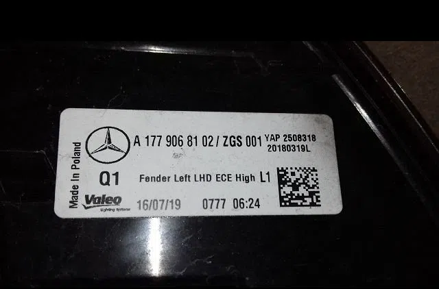 Feu arrière gauche Mercedes-benz CLASSE A (W177) A 200 (177.087) (2018) occasion