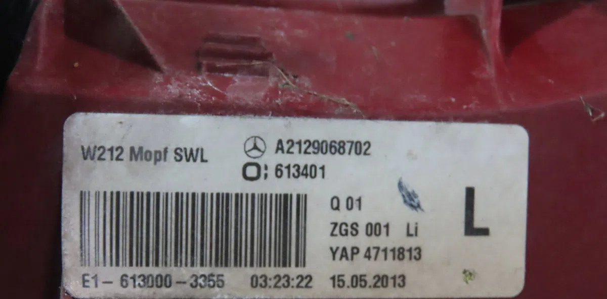 Feu arrière gauche Mercedes-benz CLASSE E (W212) E 300 hybrid - bluetec hybrid (212.098) (2011-2016) occasion