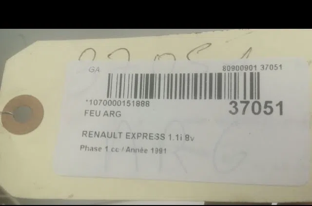 Feu arrière gauche Renault EXPRESS Camionnette-Monospace (F40_, G40_) 1.1 (1993-1995) occasion