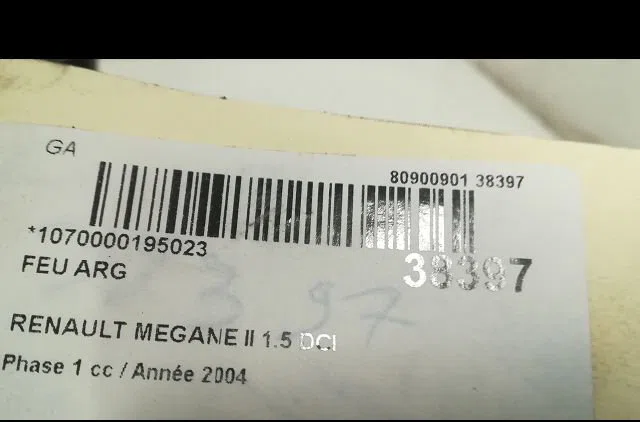 Feu arrière gauche Renault MEGANE II (BM0-1_, CM0-1_) 1.5 dci (bm0f, bm0t, bm2b, cm0f, cm0t) (2002-2008) 5 portes occasi