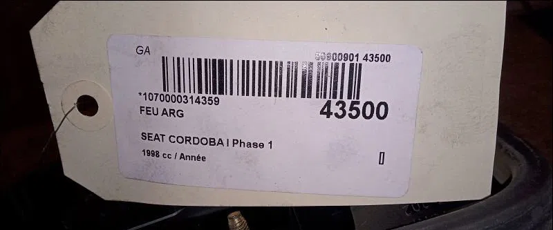 Feu arrière gauche Seat CORDOBA Vario (6K5) 1.4 i (1996-2002) occasion