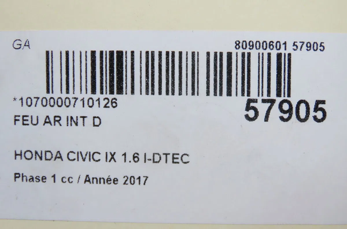 Feu arrière intérieur droit Honda CIVIC IX (FK) 1.6 i-dtec (fk3) (2013) occasion