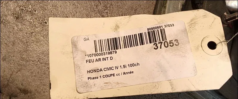 Feu arrière intérieur droit Honda CIVIC V Coupé (EJ) 1.5 i lsi (ej2) (1993-1995) occasion