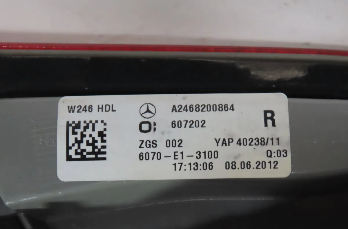 Feu arrière intérieur droit Mercedes-benz CLASSE B Sports Tourer (W246, W242) B 180 cdi (246.200) (2011-2014) occasion