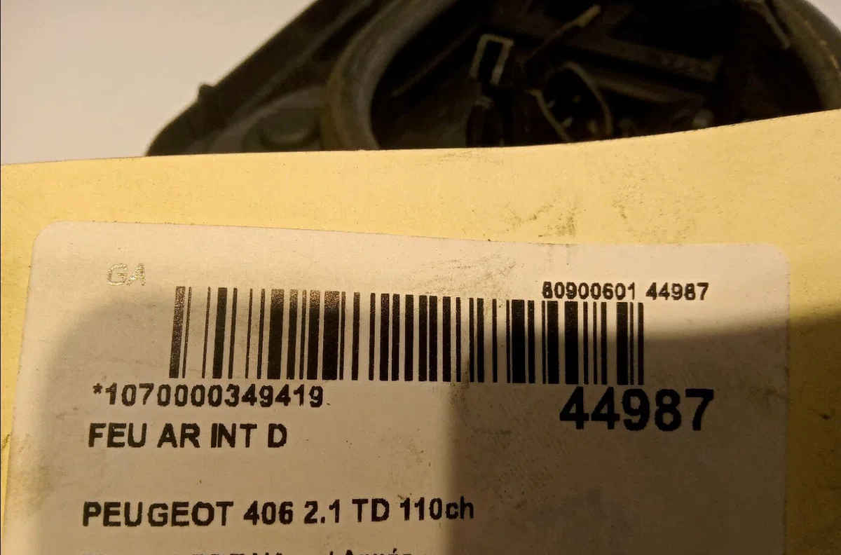 Feu arrière intérieur droit Peugeot 406 Break (8E-F) 2.1 td 12v (1996-2004) occasion