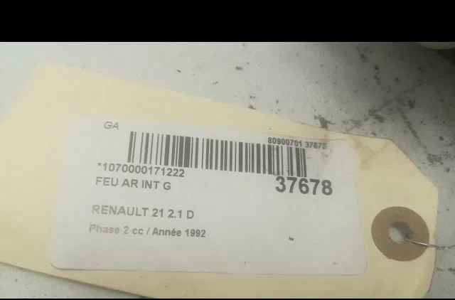 Feu arrière intérieur droit Renault 21 Break (K48_) 2.1 turbo-d (k48a, k48w, k487, k488) (1986-1993) occasion