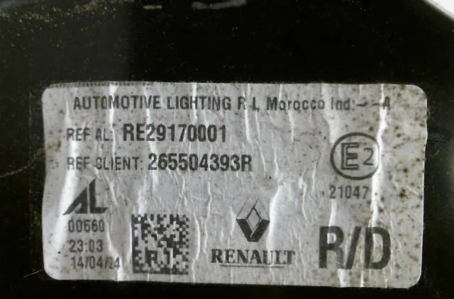 Feu arrière intérieur droit Renault AUSTRAL Tce 160 (hgmj) (2022) occasion