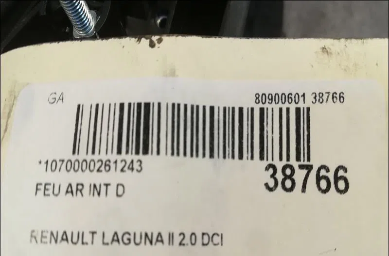 Feu arrière intérieur droit Renault LAGUNA II (BG0-1_) 2.0 dci (bg1t) (2005-2006) occasion