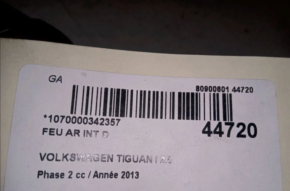 Feu arrière intérieur droit Volkswagen TIGUAN (5N_) 2.0 tdi (2008-2018) 5 portes occasion