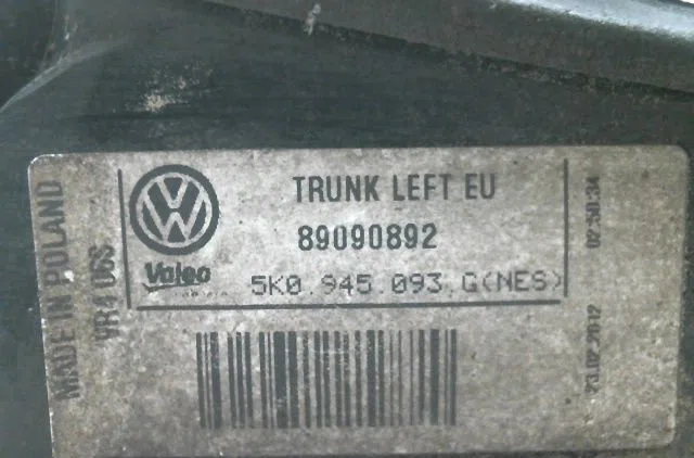 Feu arrière interieur gauche Volkswagen GOLF VI (5K1) 1.4 tsi (2008-2012) 5 portes occasion