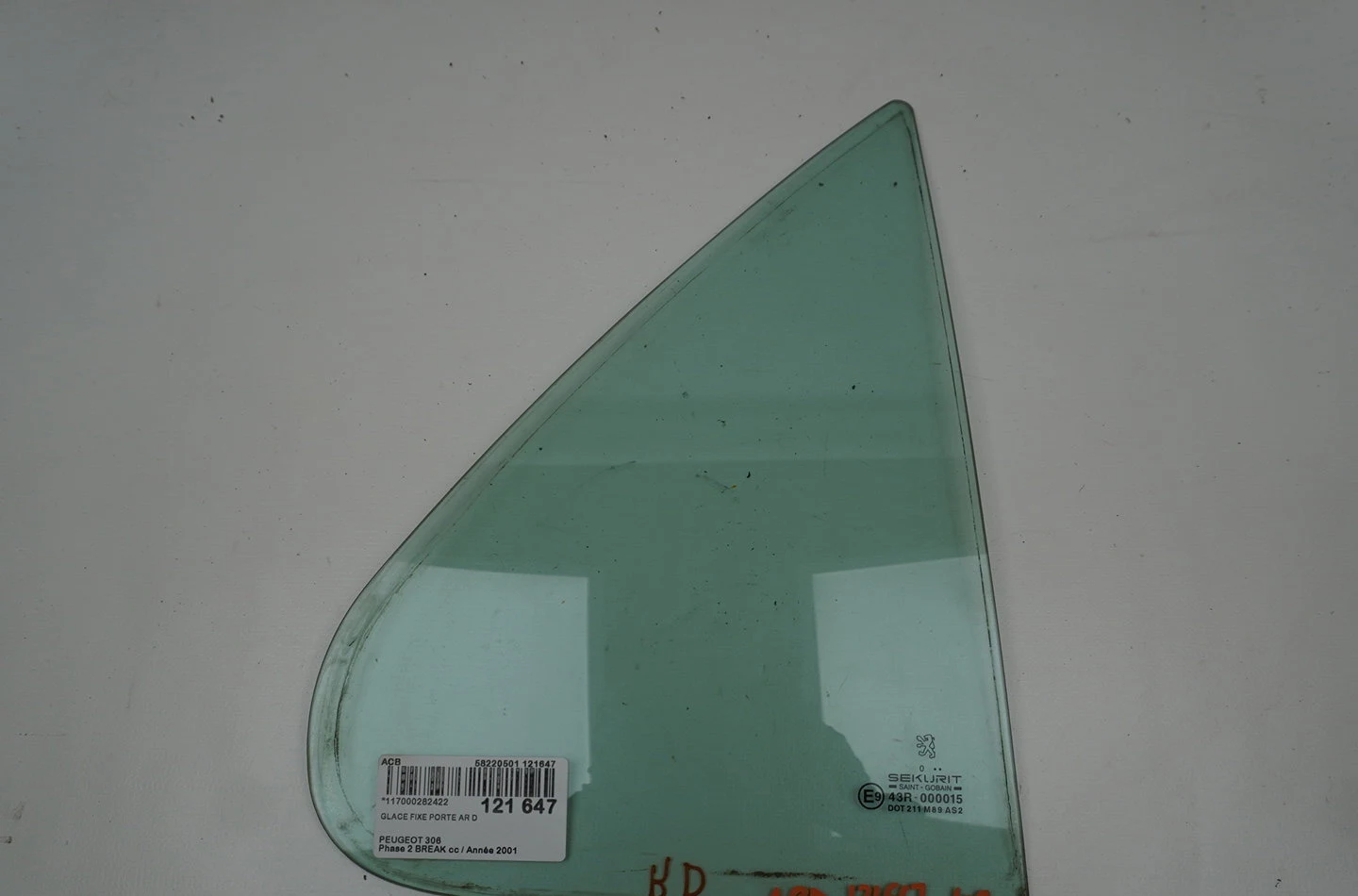Glace fixe porte ar d Peugeot 306 Break (7E, N3, N5) 1.8 16v (1997-2002) occasion