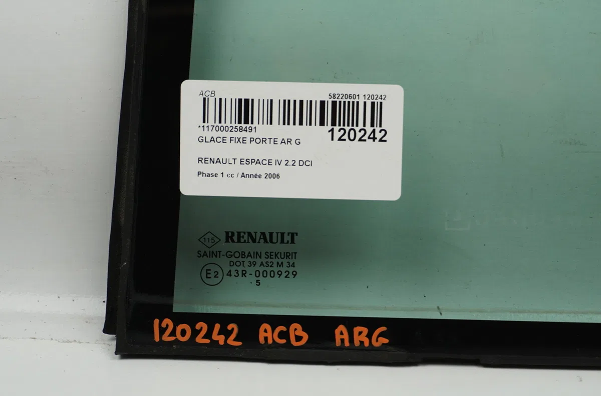 Glace fixe porte ar g Renault ESPACE IV (JK0-1_) 2.2 dci (jk0h) (2002-2006) occasion