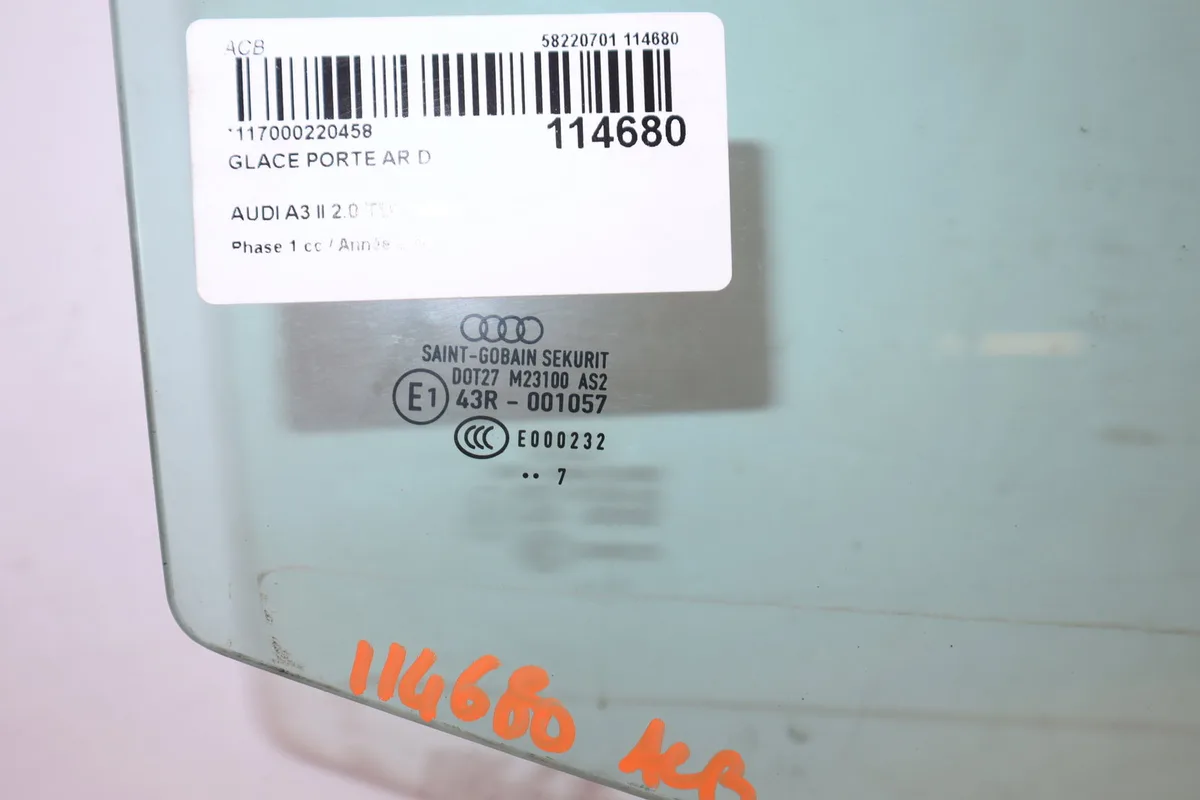 Glace porte ar d Audi A3 Sportback (8PA) 2.0 tdi 16v (2004-2013) 5 portes occasion