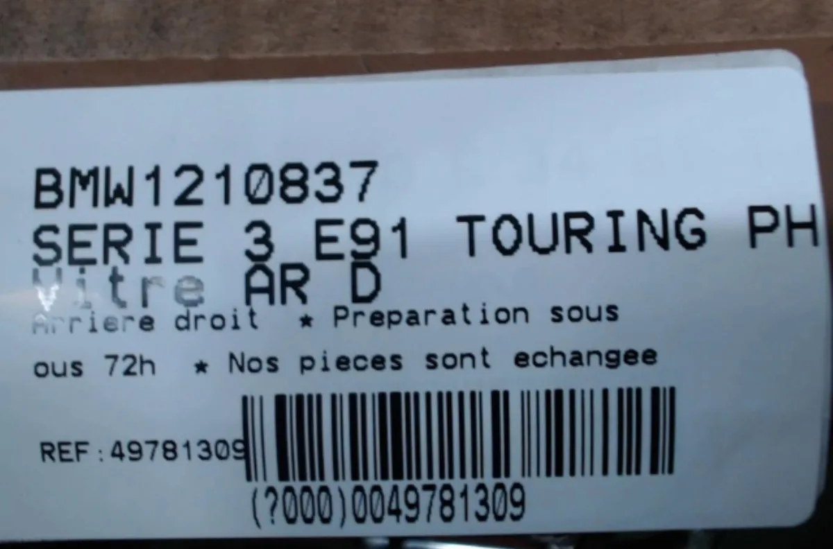 Glace porte ar d Bmw 3 Touring (E91) 325 d (2006-2012) occasion