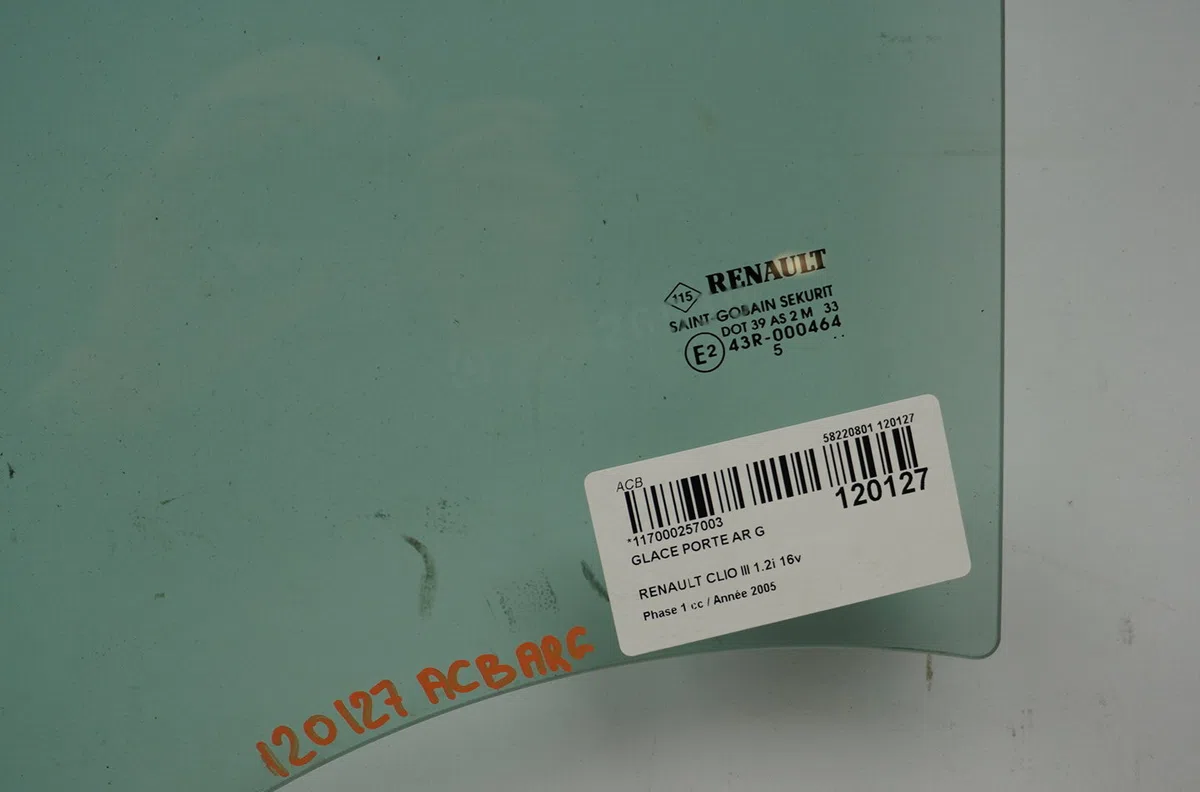 Glace porte ar g Renault CLIO III (BR0-1, CR0-1) 1.2 16v (br02, br0j, br11, cr02, cr0j, cr11) (2005-2014) 5 portes occas