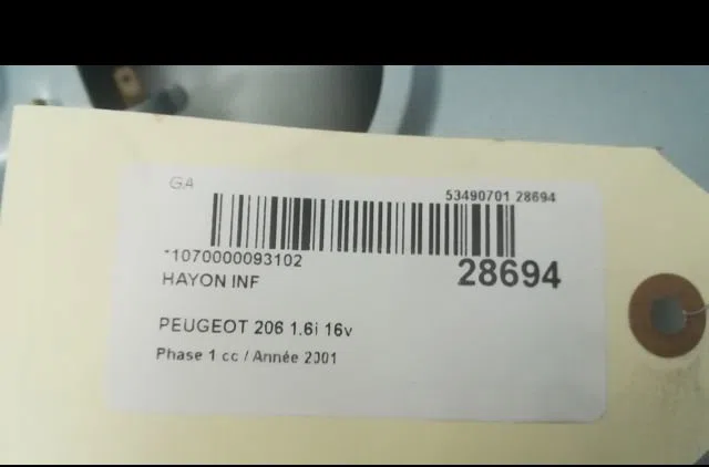 Hayon inf PEUGEOT 206 2001 occasion