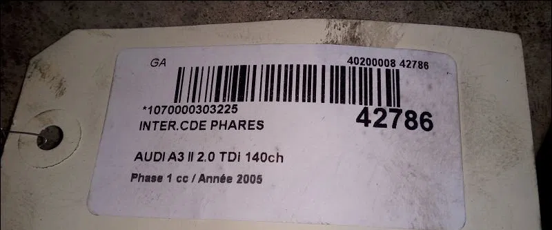 Interrupteur commande de phares Audi A3 Sportback (8PA) 2.0 tdi 16v (2004-2013) 5 portes occasion