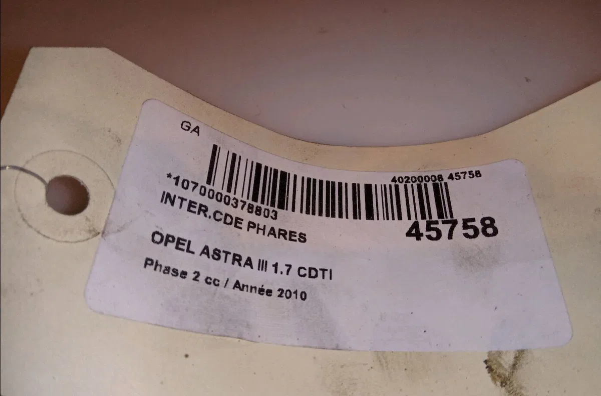 Interrupteur commande de phares Opel ASTRA H GTC (A04) 1.7 cdti (l08) (2005-2010) occasion