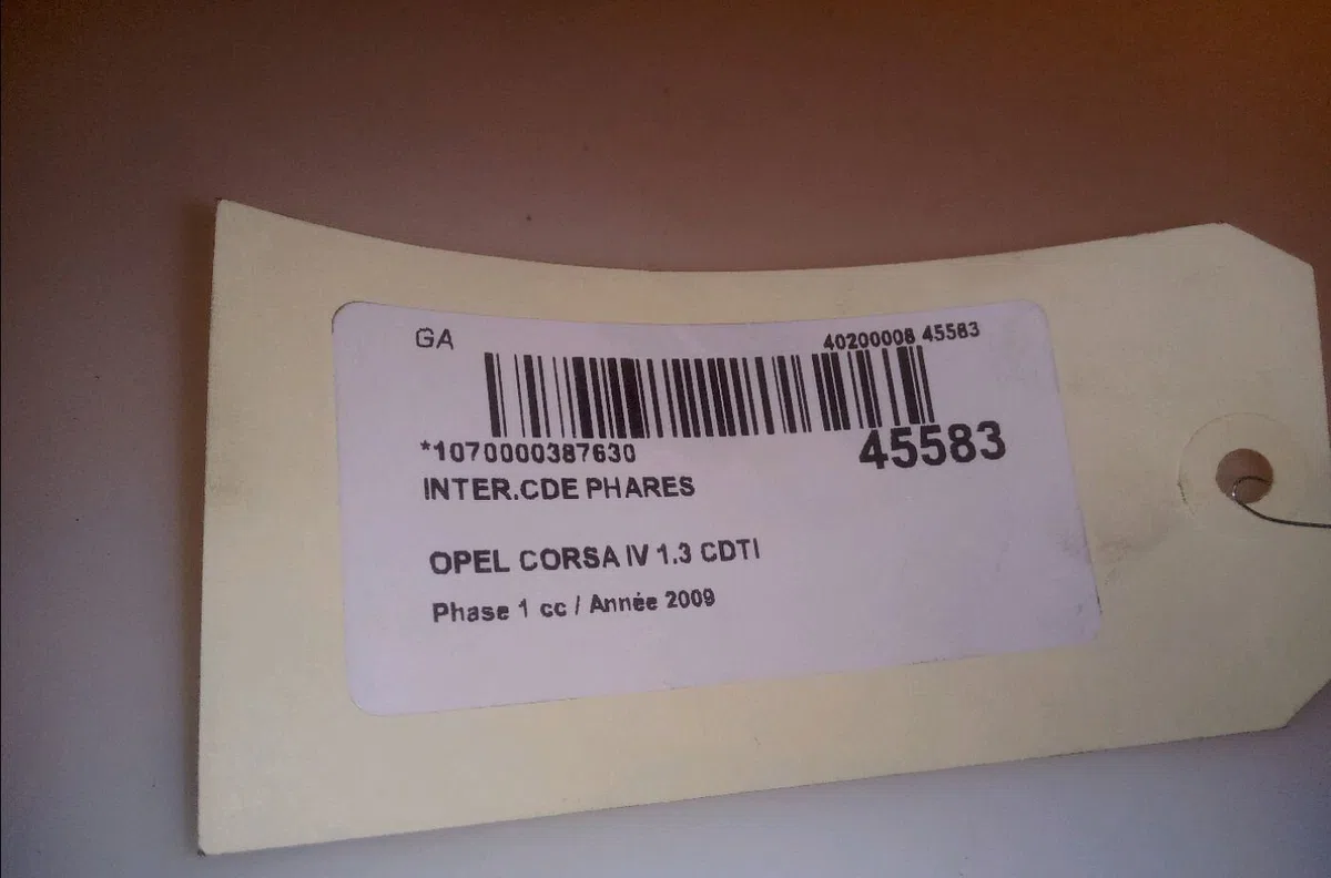 Interrupteur commande de phares Opel CORSA D (S07) 1.3 cdti (l08, l68) (2006-2014) 5 portes occasion