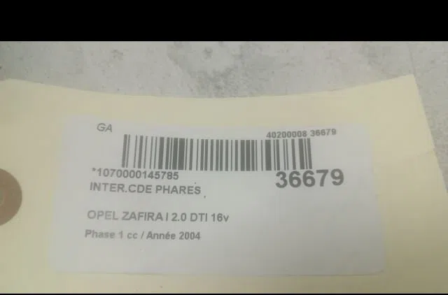 Interrupteur commande de phares Opel ZAFIRA A Monospace (T98) 2.0 dti 16v (f75) (2000-2005) 5 portes occasion