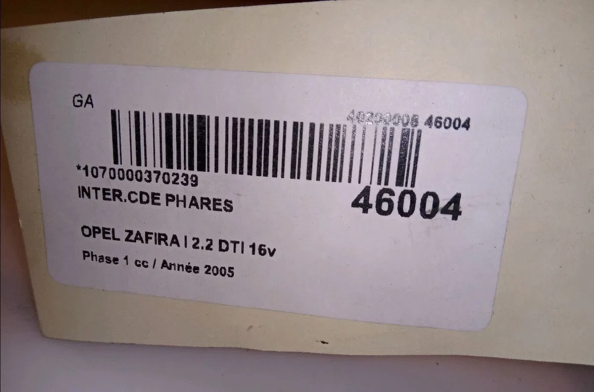 Interrupteur commande de phares Opel ZAFIRA A Monospace (T98) 2.2 dti 16v (f75) (2002-2005) 5 portes occasion