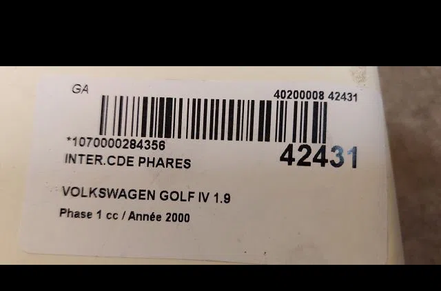 Interrupteur commande de phares Volkswagen GOLF IV (1J1) 1.9 tdi (1997-2004) occasion