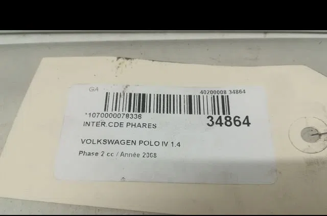 Interrupteur commande de phares Volkswagen POLO (9N_, 9A_) 1.4 tdi (2001-2005) 3 portes occasion