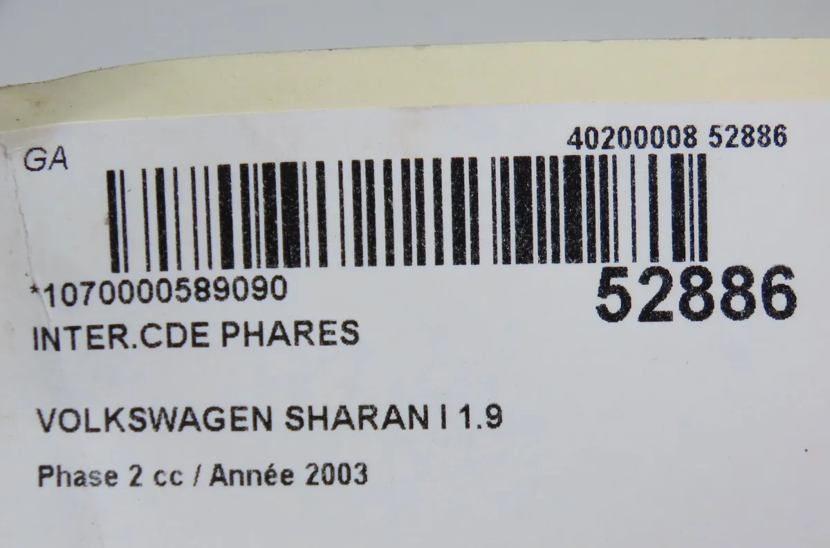 Interrupteur commande de phares Volkswagen SHARAN (7M8, 7M9, 7M6) 1.9 tdi (1996-2000) occasion