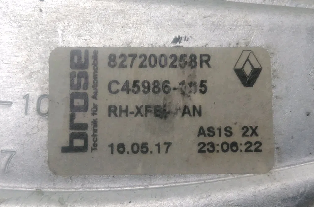 Mecanisme leve-glace arrière droit Renault MEGANE IV 3-5 portes (B9A-M-N_) 1.5 dci 110 (b9a3) (2015) occasion