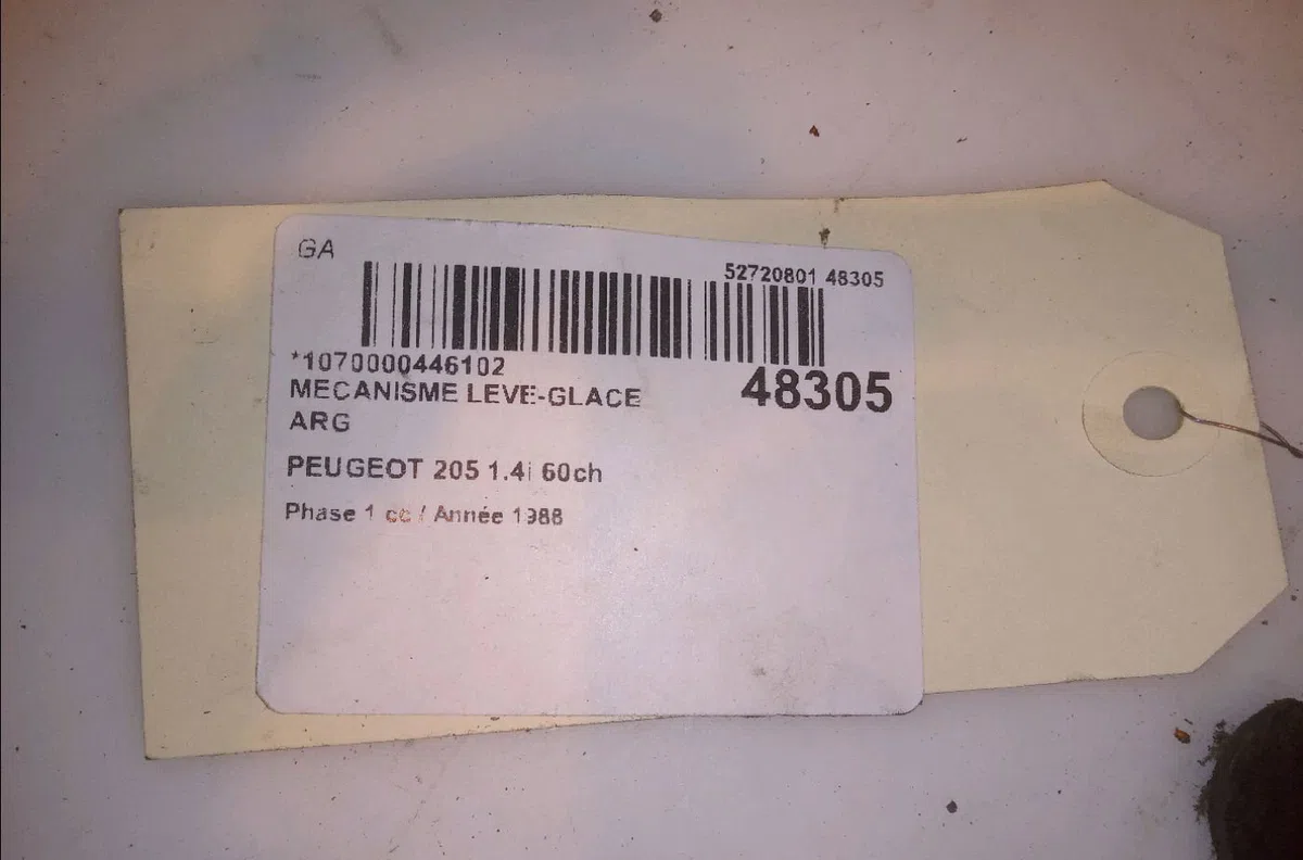 Mecanisme leve-glace arrière gauche Peugeot 205 II (20A-C) 1.4 (1988-1998) occasion