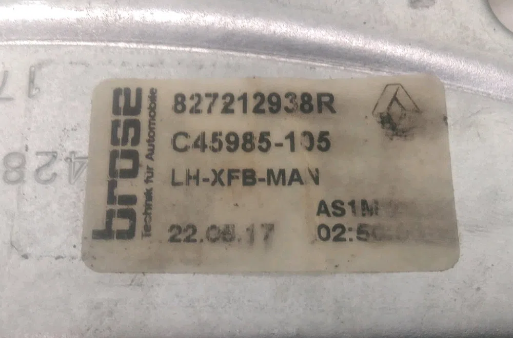 Mecanisme leve-glace arrière gauche Renault MEGANE IV 3-5 portes (B9A-M-N_) 1.5 dci 110 (b9a3) (2015) occasion