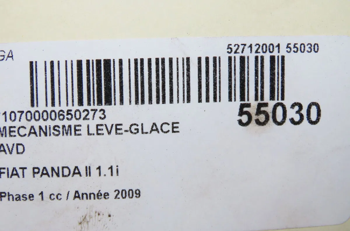 Mécanisme lève-glace avant droit Fiat PANDA (169_) 1.1 (169.axa1a) (2003) occasion