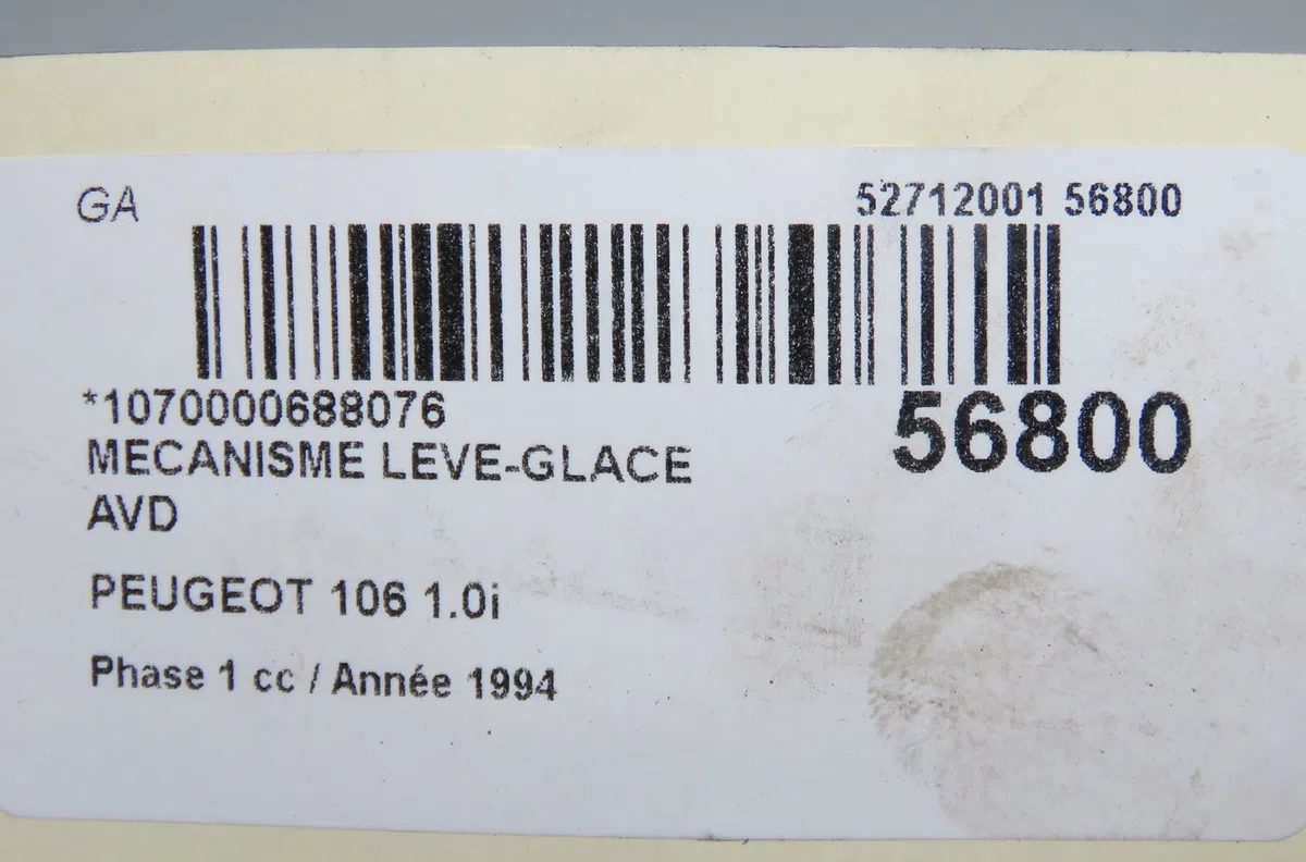 Mécanisme lève-glace avant droit Peugeot 106 I (1A, 1C) 1.0 (1991-1996) occasion