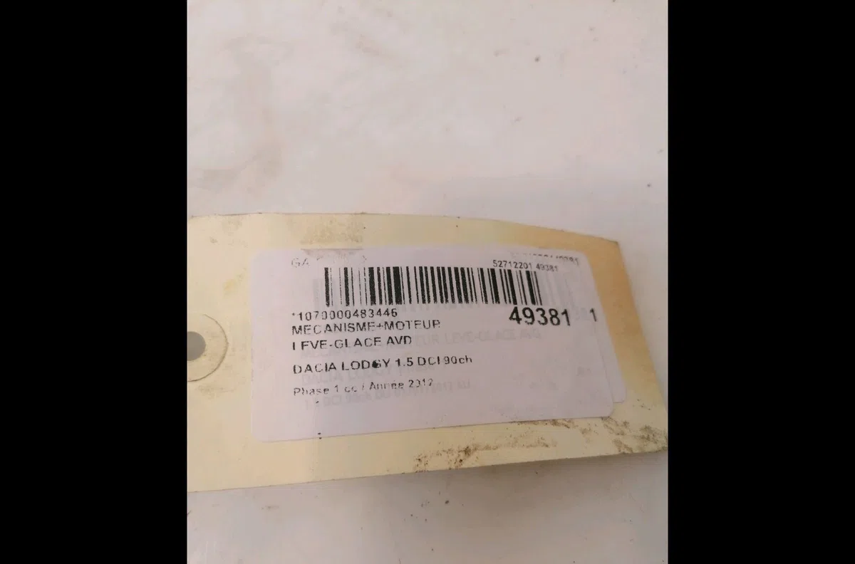 Mecanisme  moteur lève-glace avant droit Dacia LODGY (JS_) 1.5 dci (2012) occasion